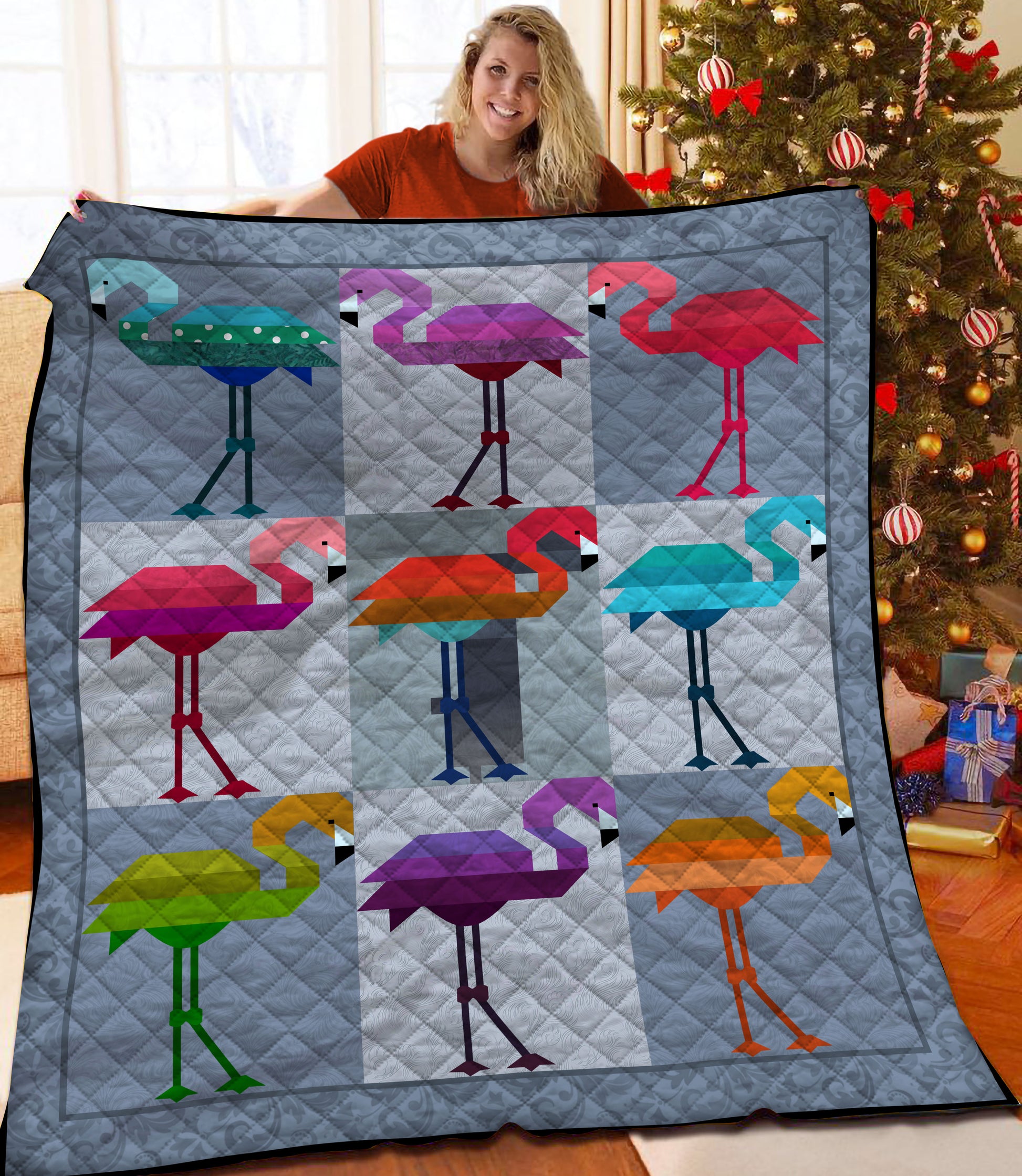 litzzy Flamingo HQT1510039 Fleece Blanket Quilt Blanket   