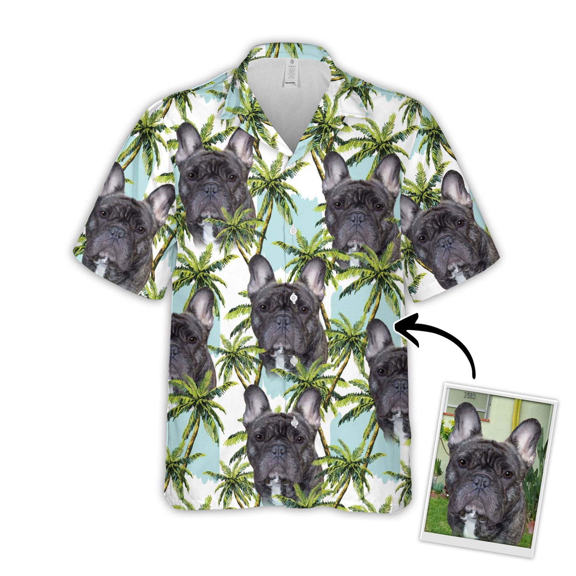 litzzy Floral Summer With Palm Trees Pattern Short-Sleeve Hawaiian Shirt Hawaii Shirt   