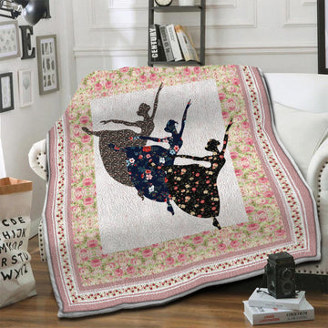 litzzy Floral Ballet Fleece Blanket HST19101506 Fleece Blanket   