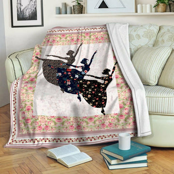 litzzy Floral Ballet Fleece Blanket HST19101506 Fleece Blanket   