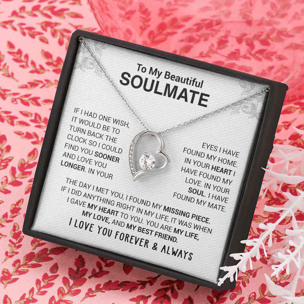 litzzy To My Beautiful Soulmate - In Your Eyes I Have Found My Home - Forever Love Necklace - To My Soulmate, Gift For Soulmate Jewelry   