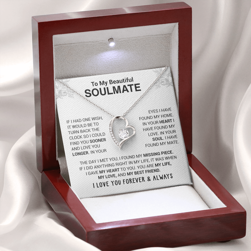 litzzy To My Beautiful Soulmate - In Your Eyes I Have Found My Home - Forever Love Necklace - To My Soulmate, Gift For Soulmate Jewelry   