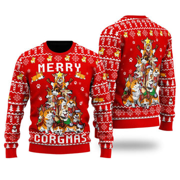 litzzy Funny Corgi Merry Corgmas Ugly Christmas Sweater | For Men & Women | UH1406 - Ugly Sweater Gift For Lover sweater Colorful S 