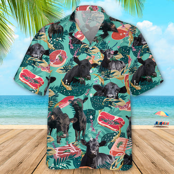 litzzy Funny Angus Cattle Beef Hawaiian Shirt - Cattle Beach Shirt - Aloha shirt Hawaiian Hawaii Shirt For Summer Hawaii Shirt   