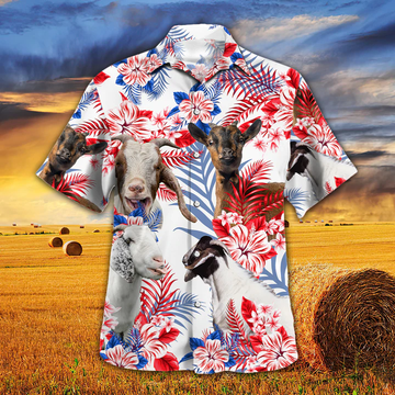 litzzy Goat Lovers American Flag Hawaiian Shirt, Goat aloha Hawaiian shirt, Goat shit - Aloha shirt Hawaiian Hawaii Shirt For Summer Hawaii Shirt   