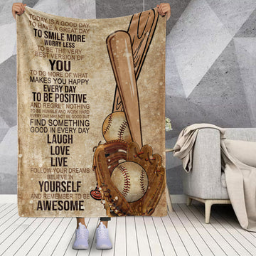 litzzy Today Is A Good Day Baseball Fleece Blanket - Lath0212204 Quilt Blanket 60x80  