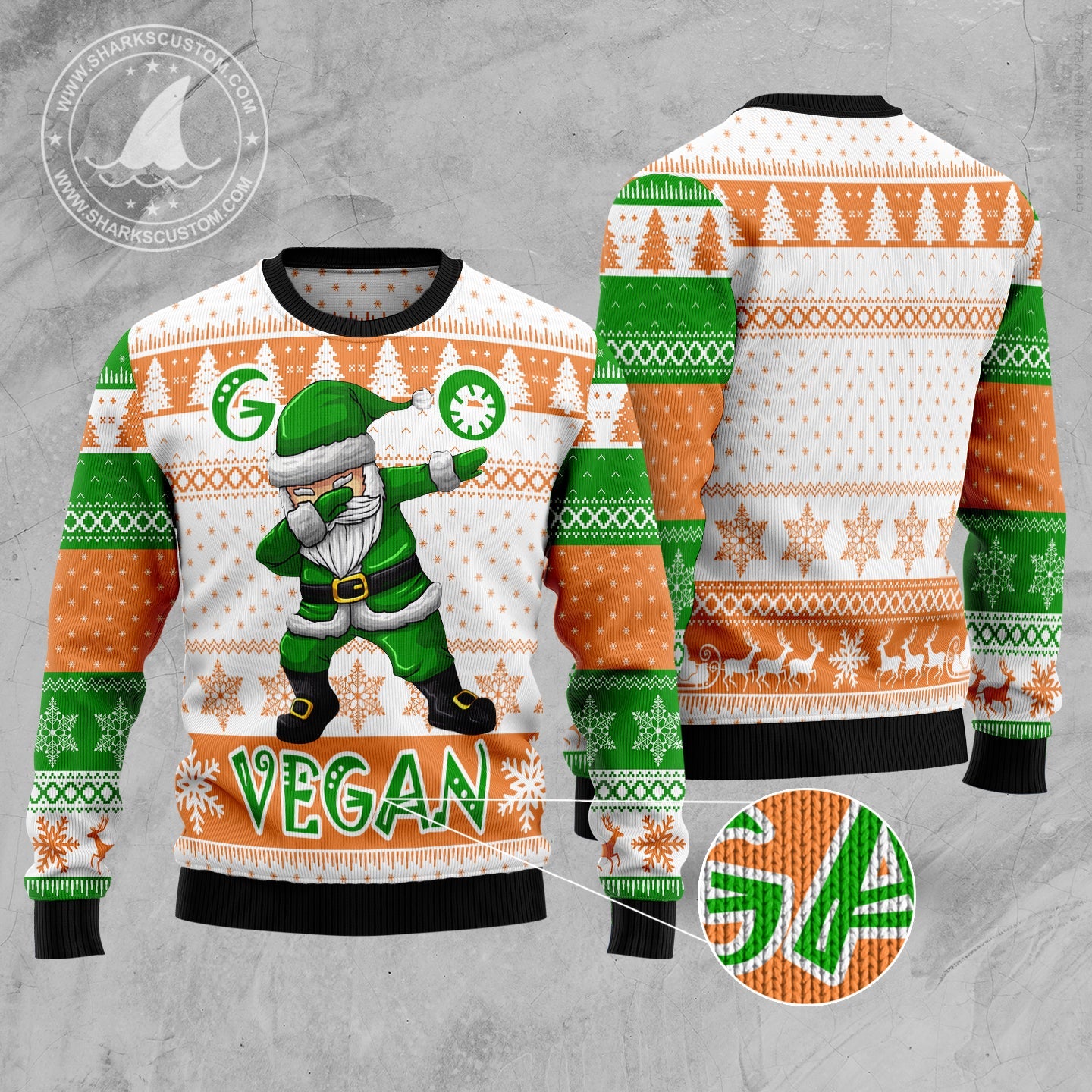 litzzy Go Vegan TG51027 Ugly Christmas Sweater -  Best Gift For Christmas, Noel Malalan - Christmas Signature sweater   