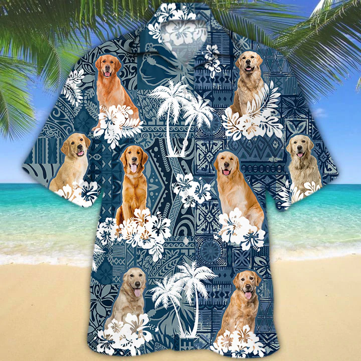 litzzy Golden Retriever Hawaiian Shirt - Aloha shirt Hawaiian Hawaii Shirt For Summer Hawaii Shirt   