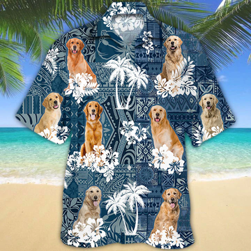 litzzy Golden Retriever Hawaiian Shirt - Aloha shirt Hawaiian Hawaii Shirt For Summer Hawaii Shirt   