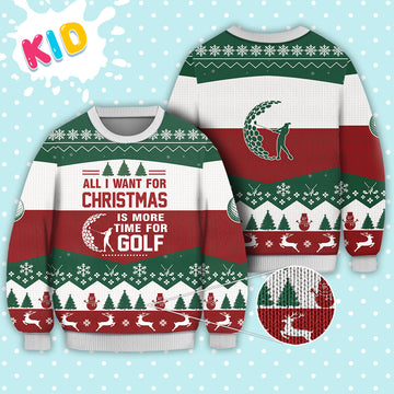 litzzy Golf All I Want For Christmas Sweater Christmas Knitted Print Sweatshirt - Best Gift For Christmas, Noel Malalan - Christmas Signature Sweater 2022 Sweater Kid XS 
