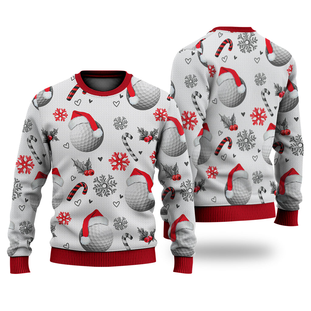 litzzy Golf Christmas Pattern Sweater Christmas Knitted Print Sweatshirt - Best Gift For Christmas, Noel Malalan - Ugly Christmas Sweater Sweater Adults XS 