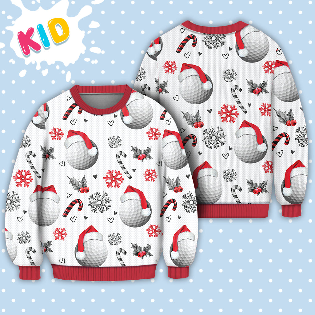 litzzy Golf Christmas Pattern Sweater Christmas Knitted Print Sweatshirt - Best Gift For Christmas, Noel Malalan - Ugly Christmas Sweater Sweater Kid XS 