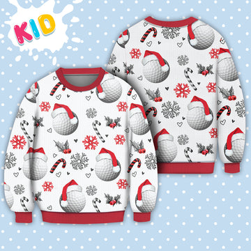litzzy Golf Christmas Pattern Sweater Christmas Knitted Print Sweatshirt - Best Gift For Christmas, Noel Malalan - Ugly Christmas Sweater Sweater Kid XS 