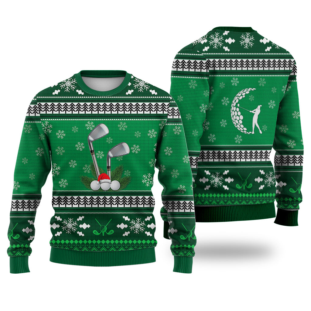 litzzy Golf Pattern Christmas Falling Snowflakes Sweater Christmas Knitted Print Sweatshirt - Best Gift For Christmas, Noel Malalan - Ugly Christmas Sweater Sweater Adults XS 