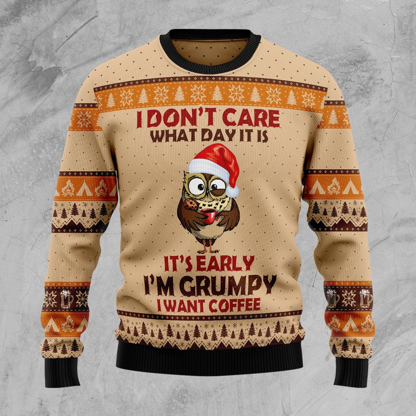 litzzy Grumpy Owl TG51030 Ugly Christmas Sweater -  Best Gift For Christmas, Noel Malalan - Christmas Signature sweater   