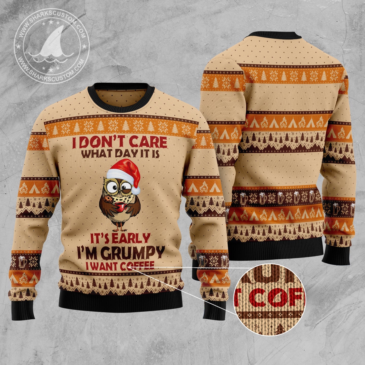 litzzy Grumpy Owl TG51030 Ugly Christmas Sweater -  Best Gift For Christmas, Noel Malalan - Christmas Signature sweater   