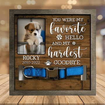 litzzy A Pembroke Welsh Corgi Dog Picture Frames, Memorial Pet, my hardest goodbye Pet Lover Gifts Pet Picture Frame Style 1 7.9 x 7.9 