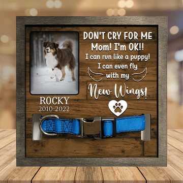 litzzy A Australian Shepherd, Dog Picture Frames, Memorial Pet, I can run like a puppy Dog Memorial Gifts Pet Picture Frame Style 1 7.9 x 7.9 