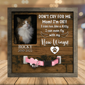 litzzy A Norwegian Forest Cat Pet Picture Frames Memorial Cat Don't cry for me Cat Lover Gift, Memorial Gifts Pet Picture Frame Style 1 7.9 x 7.9 