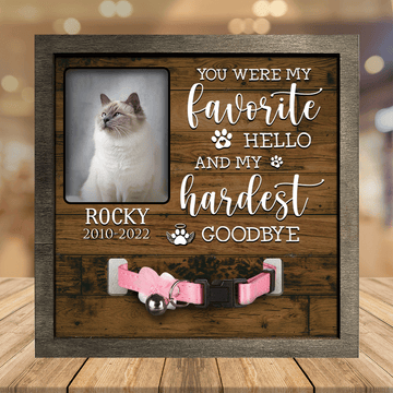 litzzy A Birman Pet Picture Frames Memorial Cat my hardest goodbye Cat Lover Gift, Memorial Gifts Pet Picture Frame Style 1 7.9 x 7.9 