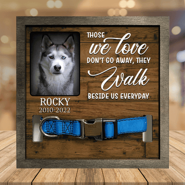litzzy A Siberian Husky, Dog Picture Frames, Memorial Pet, walk beside us everyday Pet Memorial Gifts Pet Picture Frame Style 1 7.9 x 7.9 