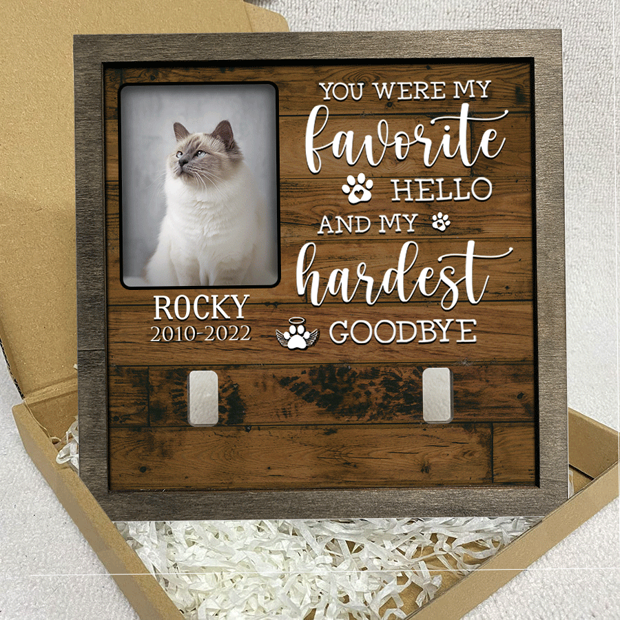 litzzy A Birman Pet Picture Frames Memorial Cat my hardest goodbye Cat Lover Gift, Memorial Gifts Pet Picture Frame   