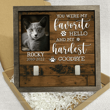 litzzy A Russian Blue Pet Picture Frames Memorial Cat I can run like a Kitty Cat Lover Gift, Memorial Gifts Pet Picture Frame   