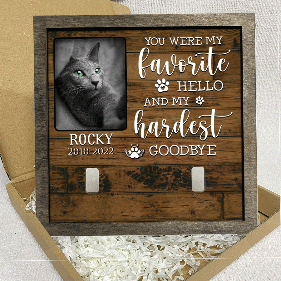 litzzy A Russian Blue Cat Picture Frames Memorial Pet you were my favorite Hello, memorial painting Pet Picture Frame   