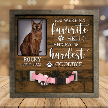 litzzy Personalized A Burmese Pet Picture Frames Memorial Cat my hardest goodbye Cat Lover Gifts Pet Picture Frame Style 1 7.9 x 7.9 