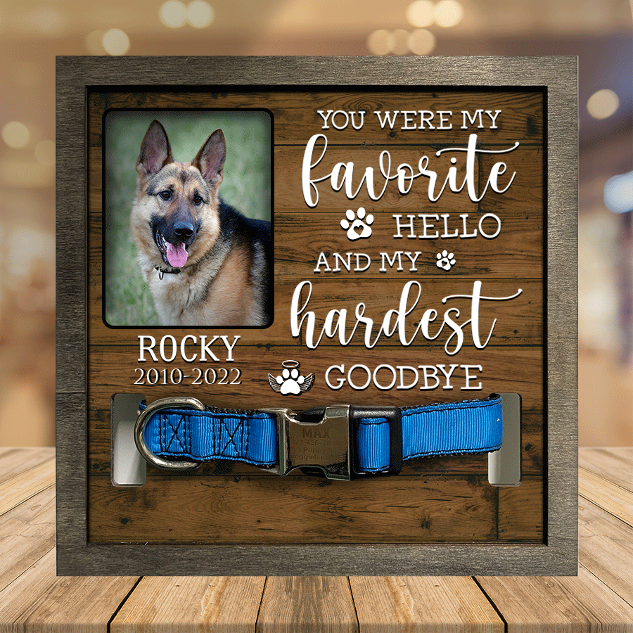 litzzy Customized A German-shepherd Pet Picture Frames Memorial Dog hardest to say goodbye Memorial Gifts Pet Picture Frame Style 2 7.9 x 7.9 