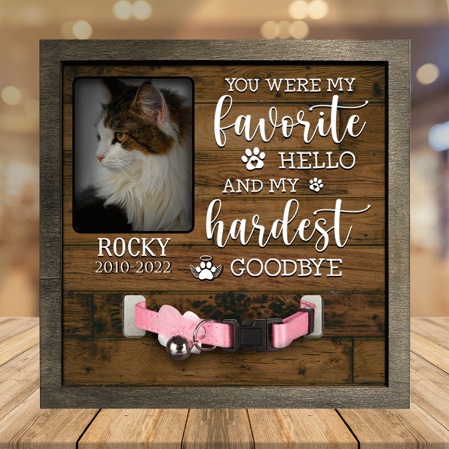 litzzy A Maine Coon Pet Picture Frames Memorial Cat hardest to say goodbye Cat Lover Gift, Memorial Gifts Pet Picture Frame Style 1 7.9 x 7.9 