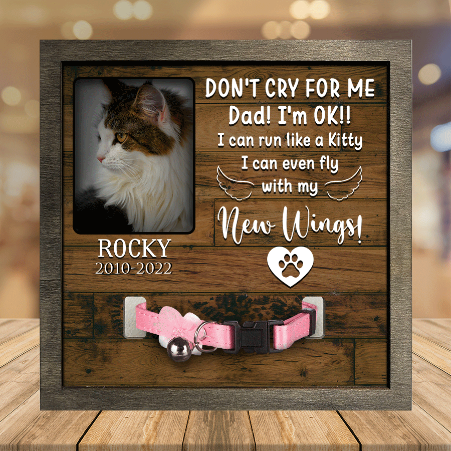 litzzy A Maine Coon Pet Picture Frames Memorial Cat hardest to say goodbye Cat Lover Gift, Memorial Gifts Pet Picture Frame Style 3 7.9 x 7.9 