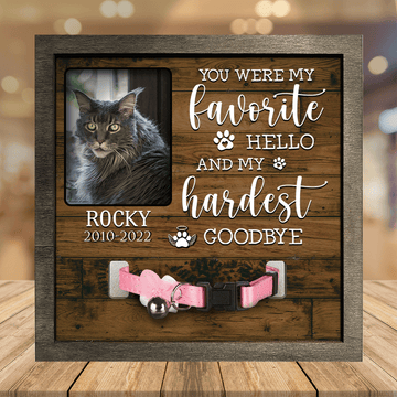 litzzy A Maine Coon Cat Picture Frames Memorial Pet you're my favorite Memorial Gifts Pet Lover Gifts Pet Picture Frame Style 1 7.9 x 7.9 