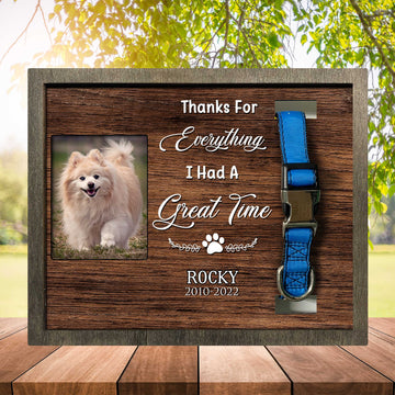 litzzy Photo Frame Greiving Pomeranian's Died, Dog Lost Memorial Keepsake Pet Picture Frame Style 2 10.6 x 8.7 