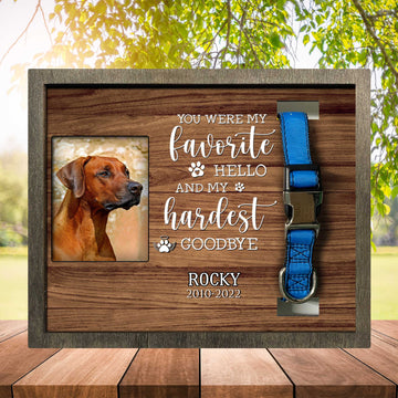 litzzy Dog Memorial Plaque For Loss Of Rhodesian Ridgeback, Remembrance Frame For Dog Pet Picture Frame Style 1 10.6"x8.7" 