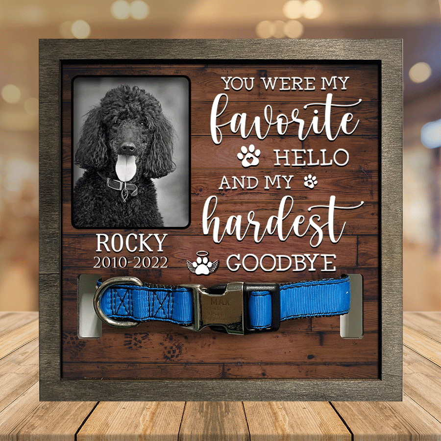 litzzy A Poodle Pet Picture Frames Memorial Dog hardest to say goodbye Dog Lover Gift Pet Picture Frame Style 1 7.9 x 7.9 