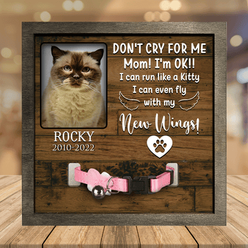 litzzy Personalized A British Shorthair Cat Picture Frames Memorial Pet I can run like a Kitty Cat Lover Gift, Memorial Gifts Pet Picture Frame Style 1 7.9 x 7.9 