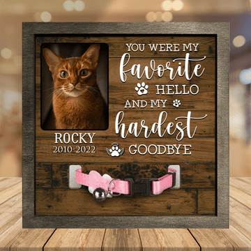 litzzy Pet Picture Frames Memorial Cat hardest to say goodbye Cat Lover Gift, Memorial Gifts Pet Picture Frame Style 1 7.9 x 7.9 
