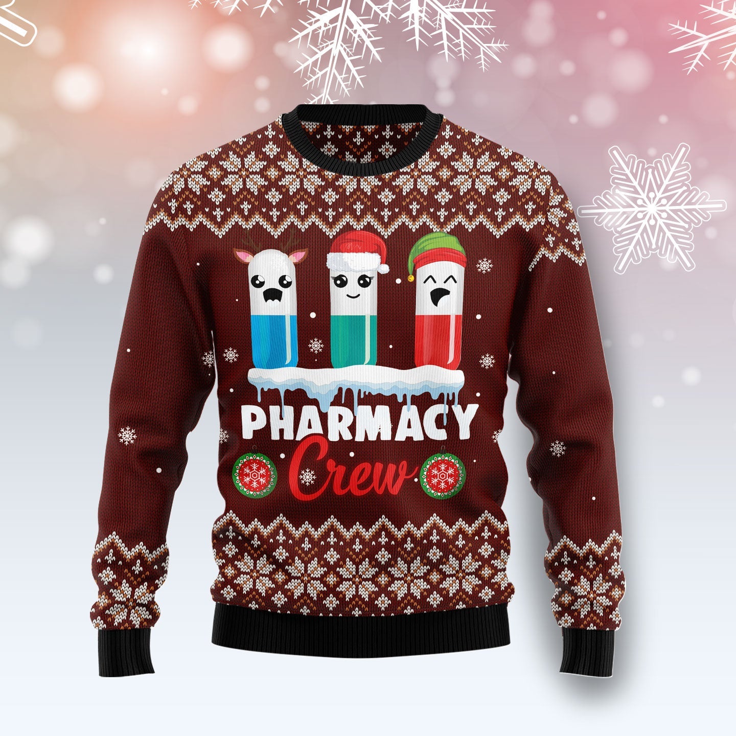 litzzy Christmas Pharmacy Crew HT101222 Ugly Christmas Sweater unisex womens & mens, couples matching, friends, funny family ugly christmas holiday sweater gifts (plus size available) -  Best Gift For Christmas, Noel Malalan - Christmas Signature sweater   