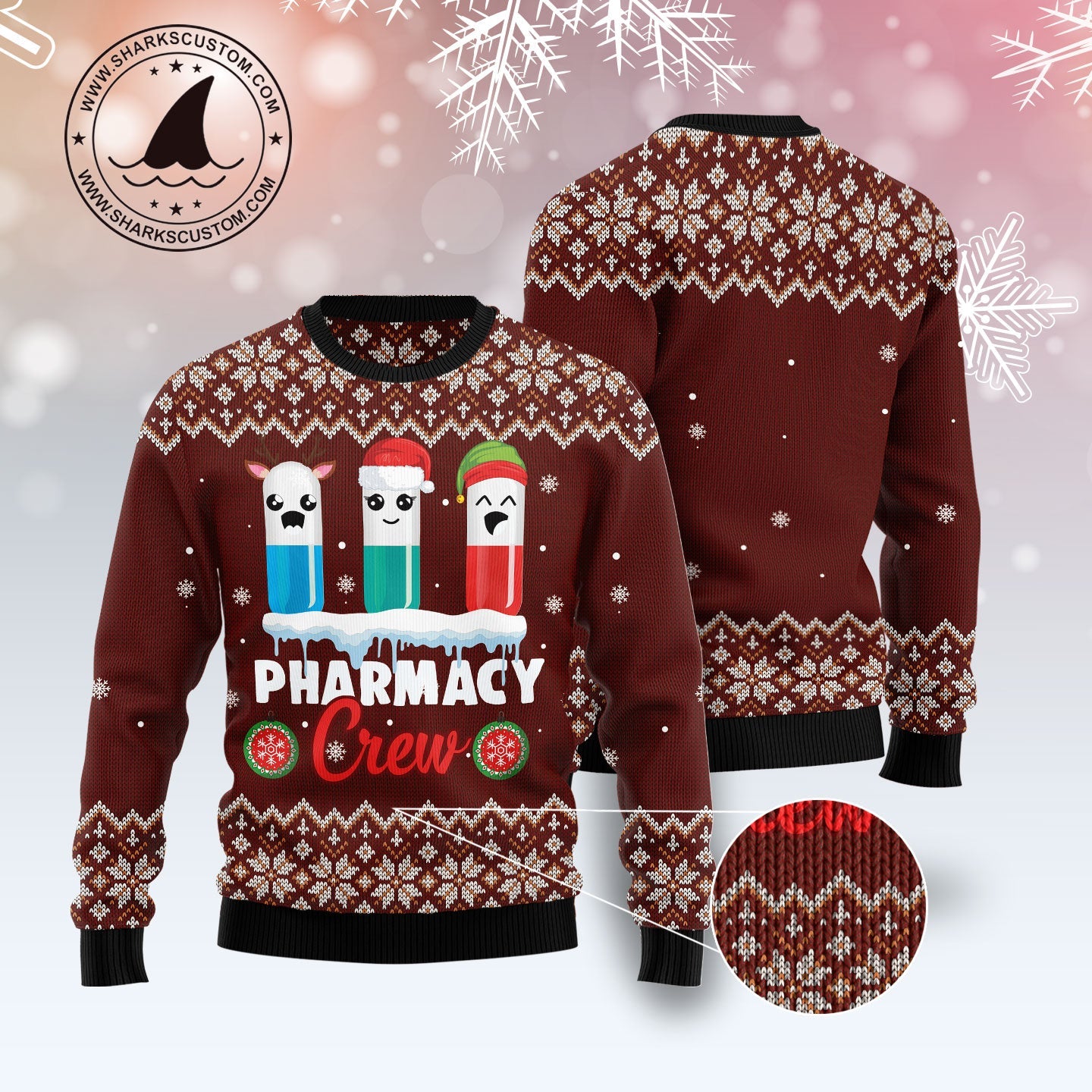 litzzy Christmas Pharmacy Crew HT101222 Ugly Christmas Sweater unisex womens & mens, couples matching, friends, funny family ugly christmas holiday sweater gifts (plus size available) -  Best Gift For Christmas, Noel Malalan - Christmas Signature sweater   