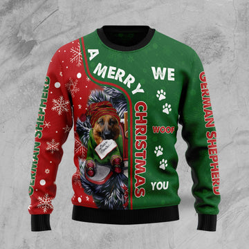 litzzy German Shepherd Merry Christmas HZ101608 Ugly Christmas Sweater -  Best Gift For Christmas, Noel Malalan - Christmas Signature sweater   
