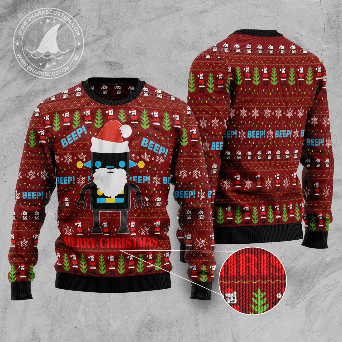 litzzy Robot Santa HZ102312 Ugly Christmas Sweater -  Best Gift For Christmas, Noel Malalan - Christmas Signature sweater   