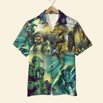 litzzy Halo Infinite Science-Fiction Artwork - Hawaiian Shirt, Aloha Shirt Hawaiian Shirt For Men, Woman, Litzzy Aloha Shirt Hawaii Shirt   