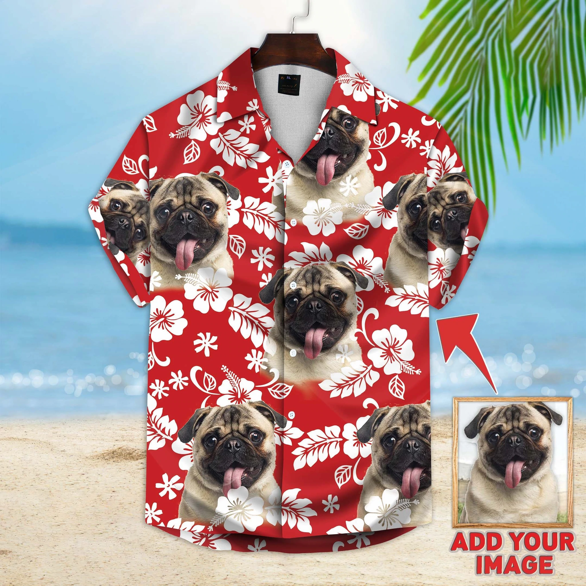 litzzy Custom photo Dog floral Aloha Shirt, dog Flowers Pattern Short-Sleeve Hawaiian Shirt, Dog Hawaiian shirt For Men, Women - Aloha shirt Hawaiian Hawaii Shirt For Summer Hawaii Shirt Style 2 XS 