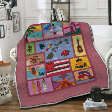 litzzy Hawaiian Fleece Blanket HST19102879 Fleece Blanket   
