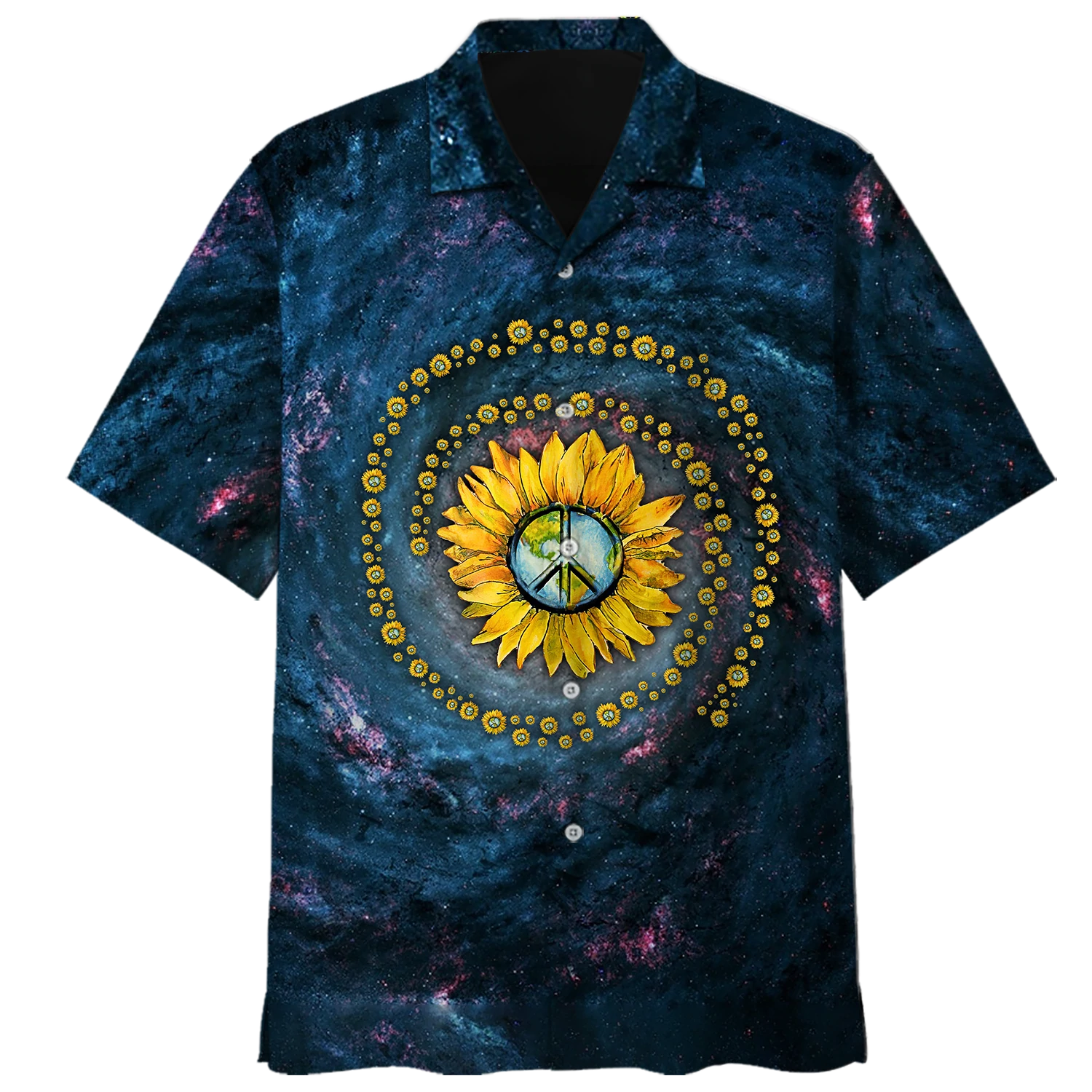 litzzy Psychedelic Shirt- Peace Sign- Hawaiian Shirt - Aloha shirt Hawaiian Hawaii Shirt For Summer Hawaii Shirt Style 6 XS 