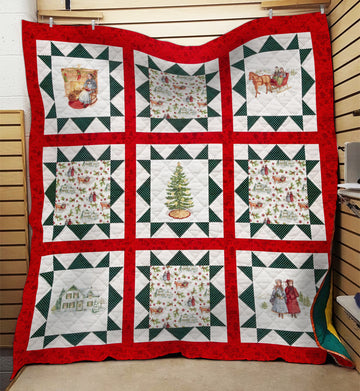 litzzy Holly Jolly Christmas NI1210047MT Fleece Blanket Quilt Blanket   