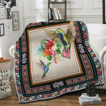 litzzy Hummingbird Fleece Blanket HST19101310 Fleece Blanket   