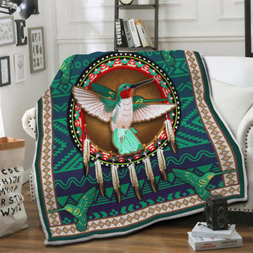 litzzy Hummingbird Fleece Blanket HST19101314 Fleece Blanket   