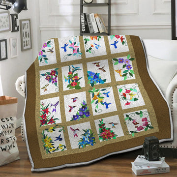 litzzy Hummingbird Fleece Blanket HST19101821 Fleece Blanket   